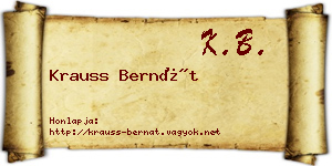 Krauss Bernát névjegykártya